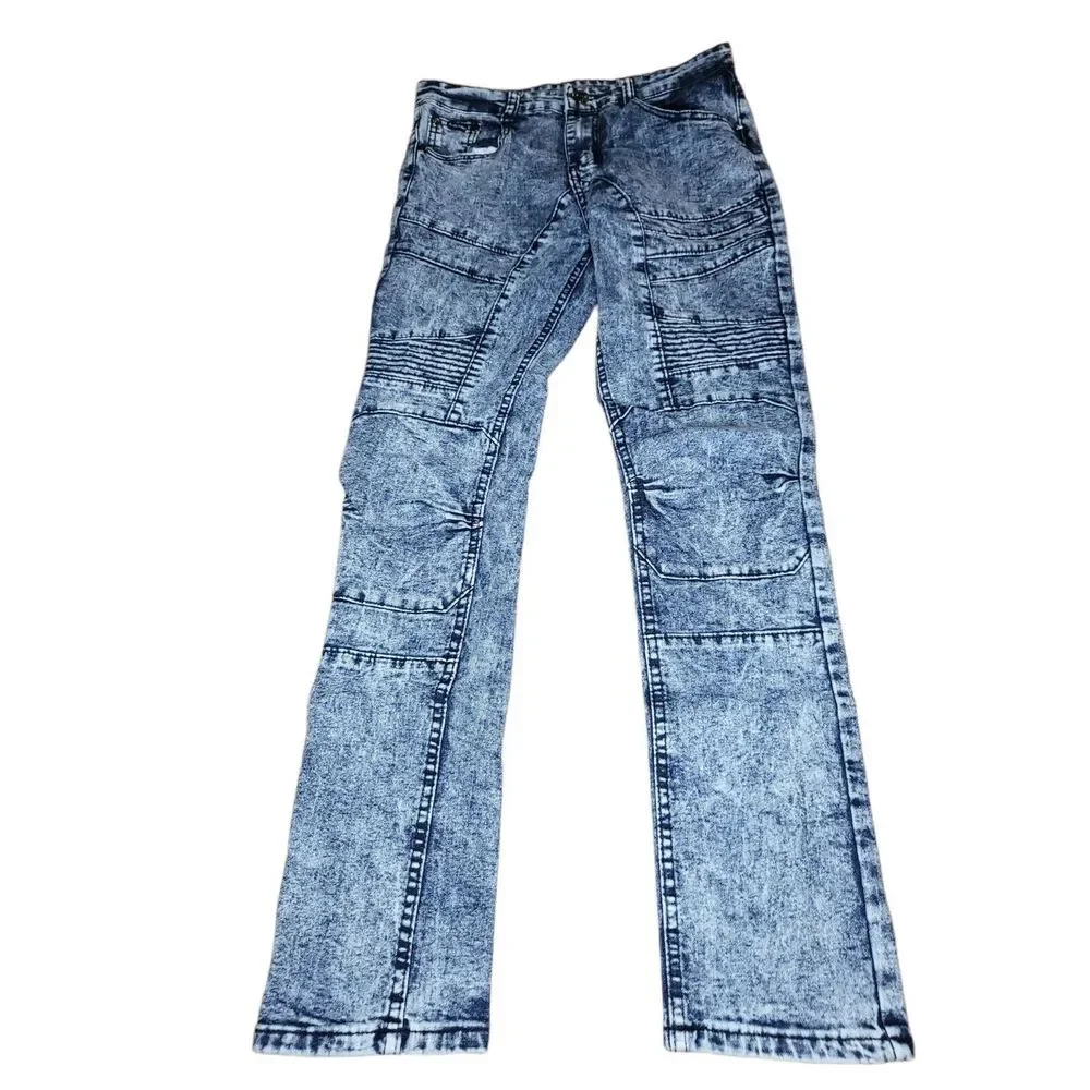 Brooklyn Best Jeans Youth Sz 18 XXL Acid Wash Stretch Blue Denim Straight Leg‎